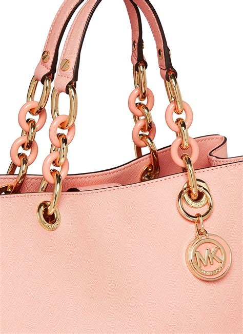 Michael Kors Cynthia Satchel Medium Handbag Pale Pink